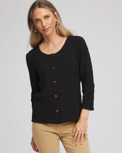 Textured Scoopneck Cardigan - Chico's