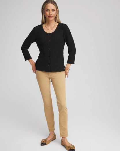 Textured Scoopneck Cardigan - Chico's