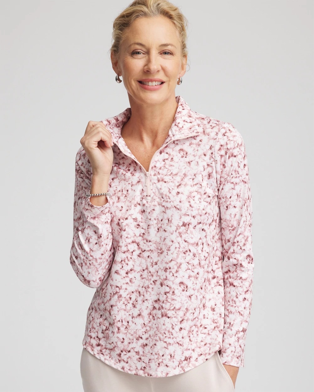 Zenergy® UPF Printed Zip-Front Pullover - Chico's