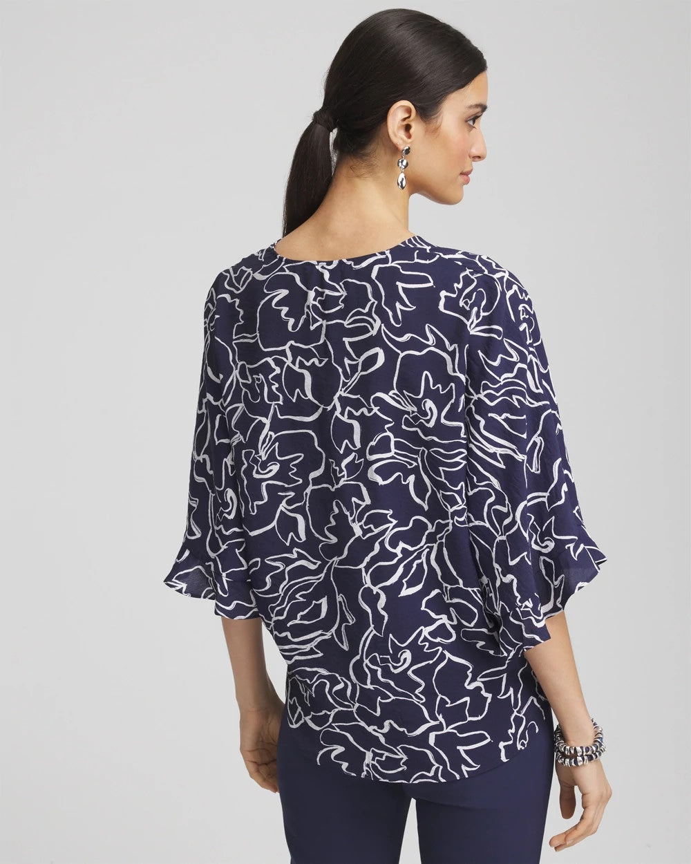 Ecovero™ Tie-Front Frill Sleeve Blouse - Chico's