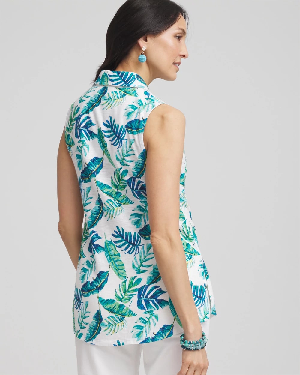 Island Slub Sleeveless Collared Tunic - Chico's