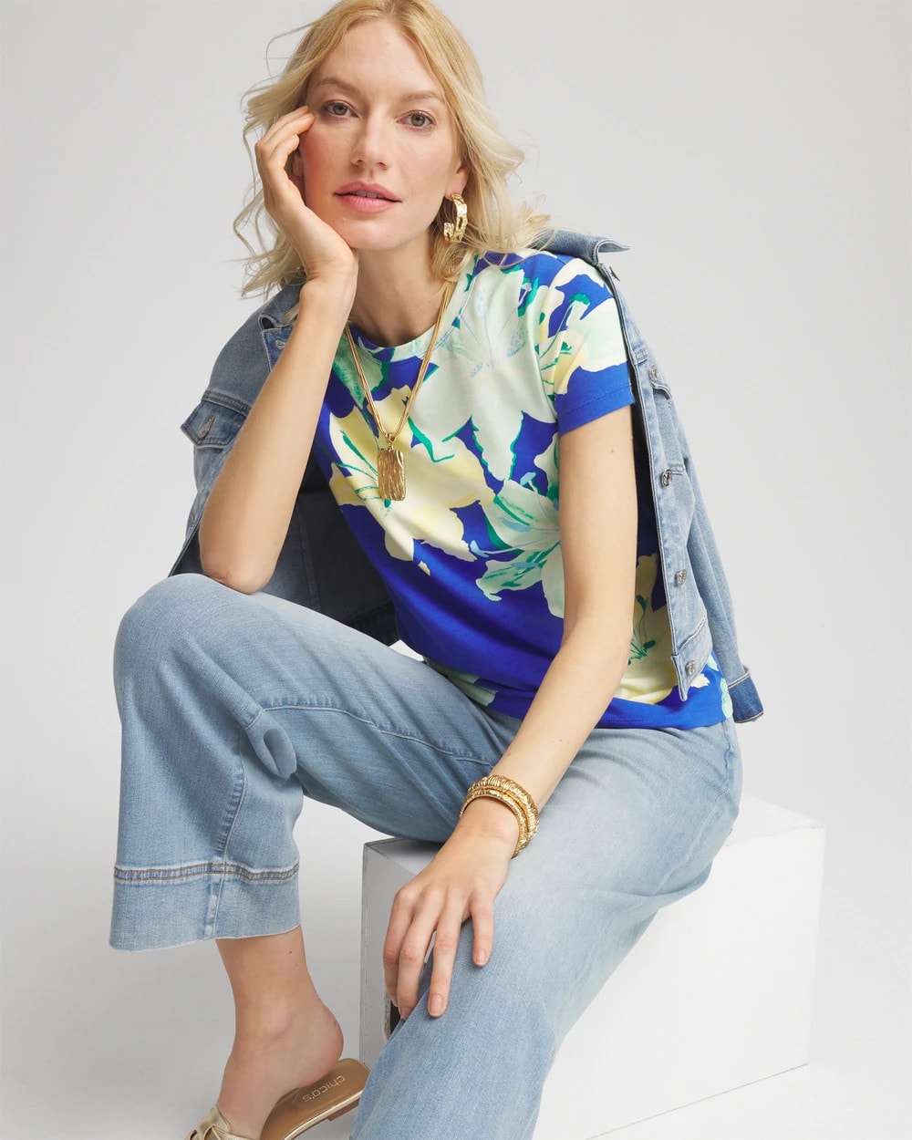 Floral Crewneck Perfect Tee - Chico's
