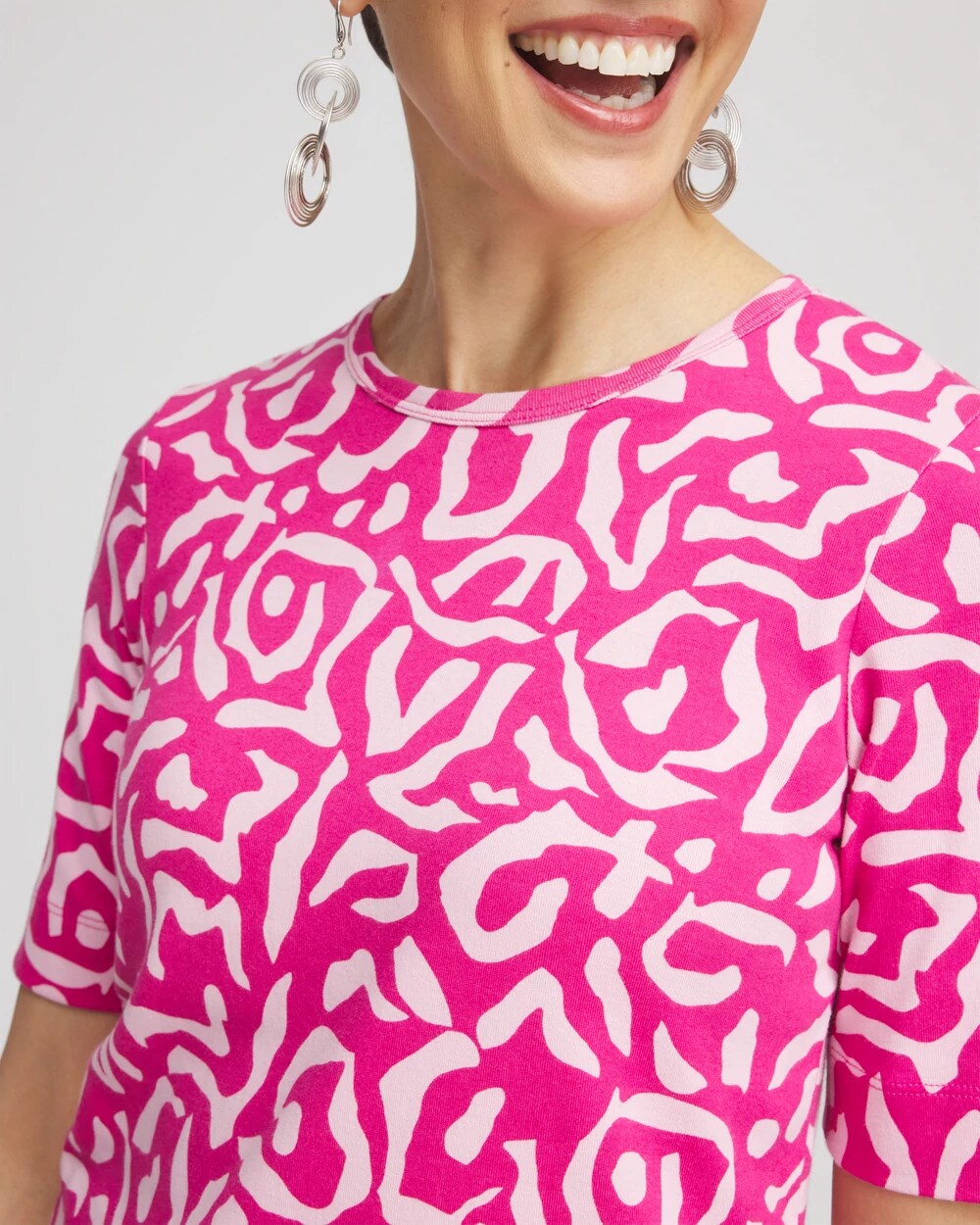 Animal Print Crewneck Pima Tee - Chico's