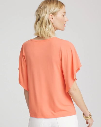 Touch of Cool™ Handkerchief-Sleeve V-Neck Tee - Chico's