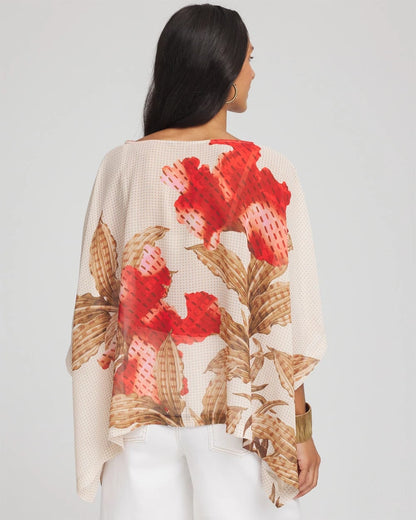 Floral Chiffon Pull-Over Poncho - Chico's