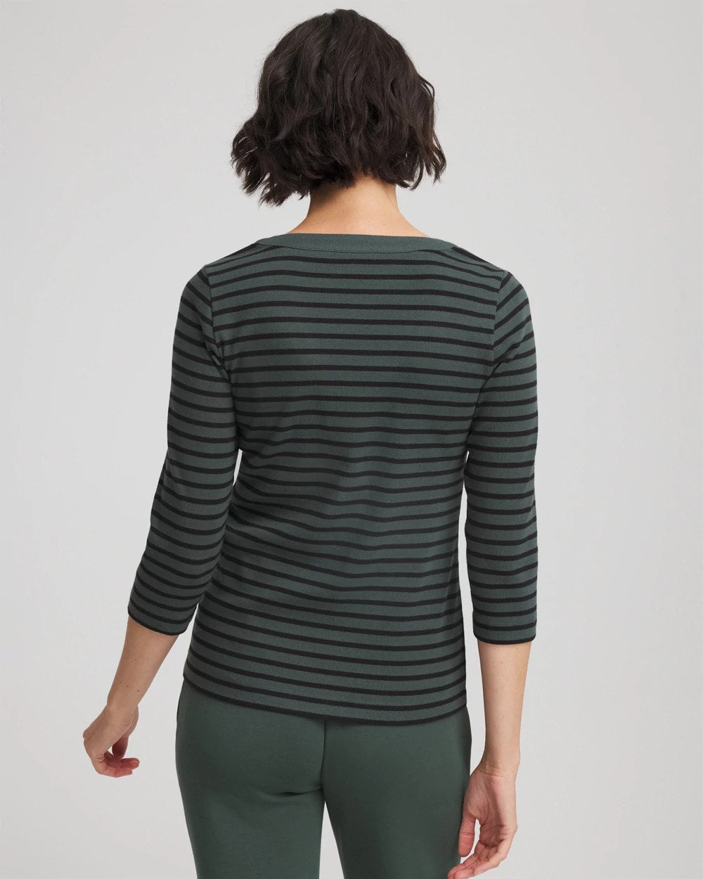 Zenergy® Ribbed Striped Henley Tee - Chico's