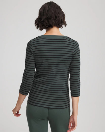 Zenergy® Ribbed Striped Henley Tee - Chico's