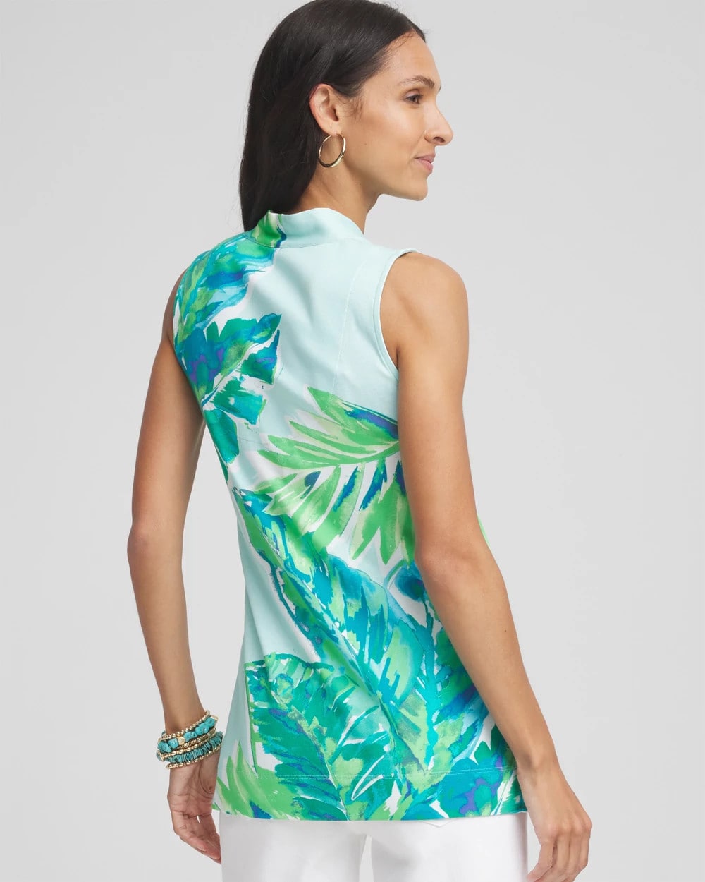 Tropical Pima Sleeveless V-Neck Tunic - Chico's