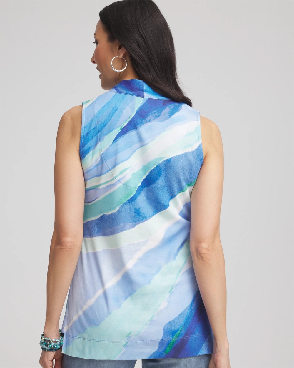 Ocean Pima Sleeveless V-Neck Tunic - Chico's