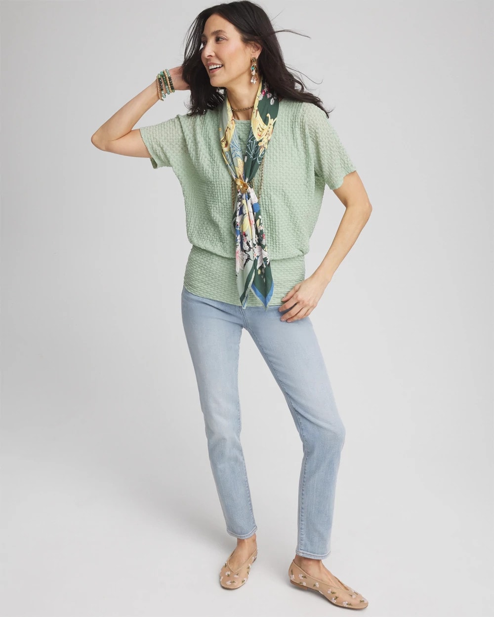 Jacquard Banded Hem Top - Chico's