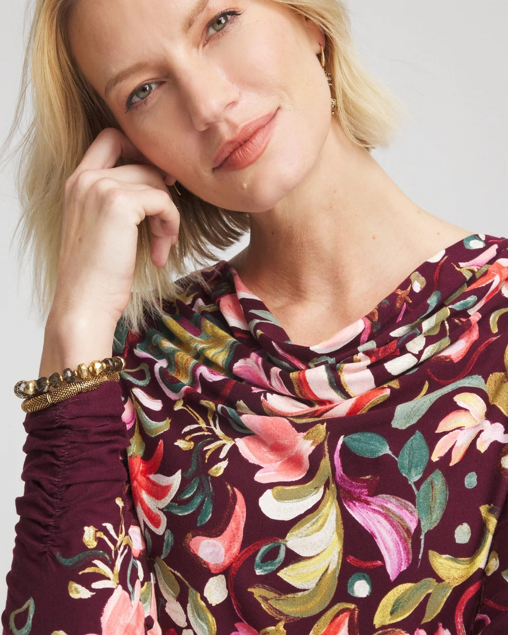 Touch of Cool™ Paisley Cowl Neck Tee - Chico's