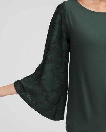 Touch of Cool™ Burnout Angel-Sleeved Top - Chico's