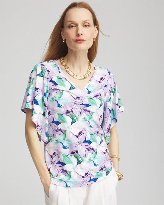 Touch of Cool™ Lily Handkerchief-Sleeve V-Neck Tee - Chico's