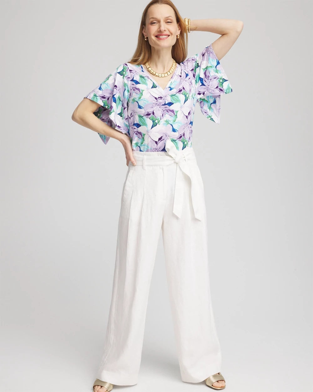 Touch of Cool™ Lily Handkerchief-Sleeve V-Neck Tee - Chico's