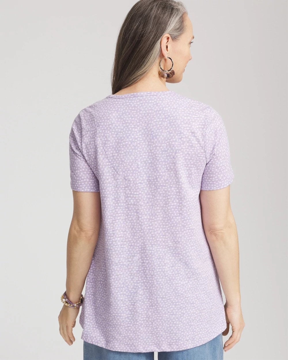 Polka-Dot Short Sleeve Forward Seam Tee - Chico's