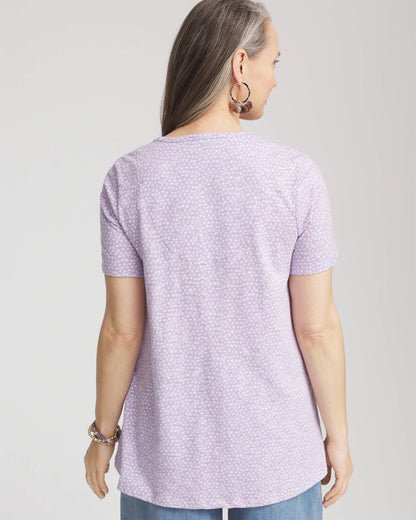 Polka-Dot Short Sleeve Forward Seam Tee - Chico's