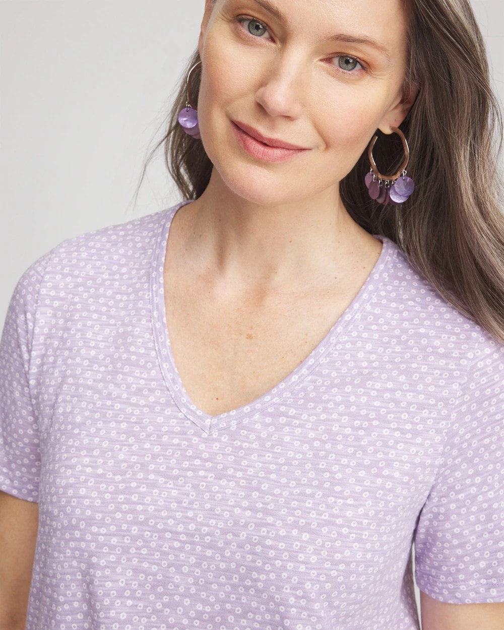 Polka-Dot Short Sleeve Forward Seam Tee - Chico's