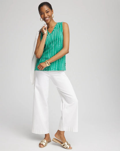 Polka-Dot Sleeveless V-Neck Tank - Chico's