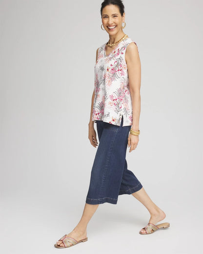 Floral Sleeveless V-Neck Tank - Chico's