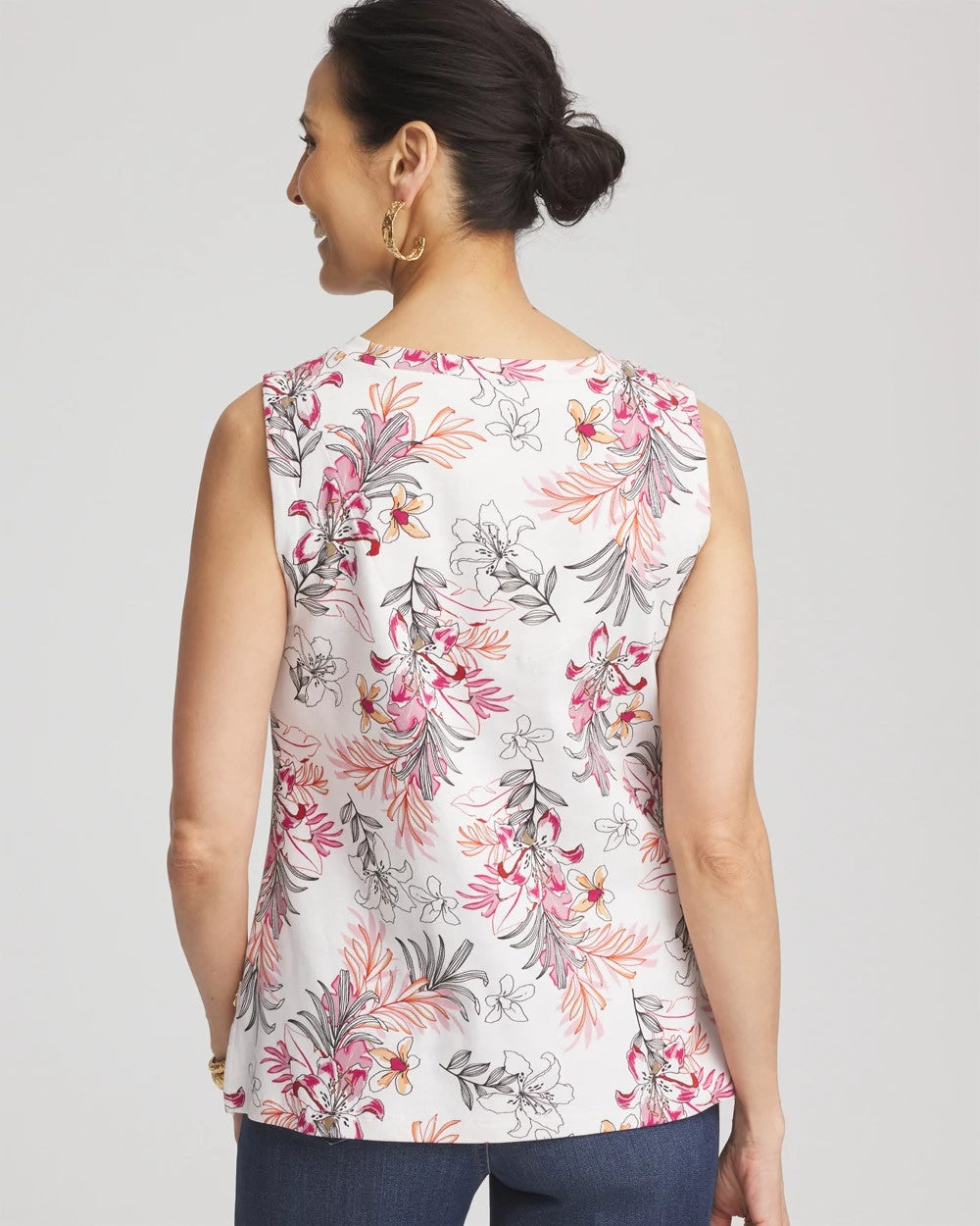 Floral Sleeveless V-Neck Tank - Chico's