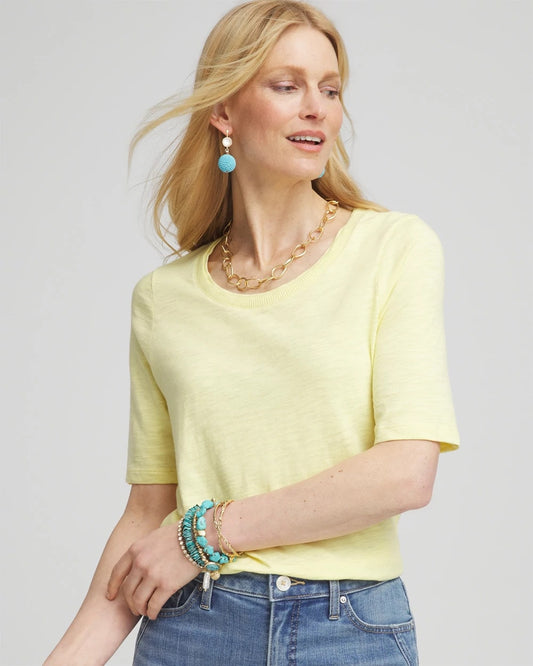Slub Elbow-Sleeve Tee - Chico's