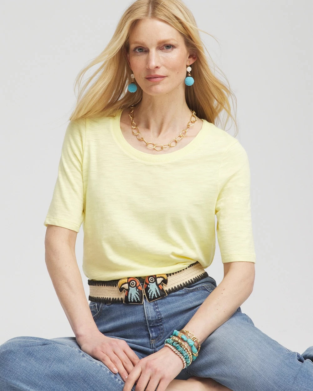 Slub Elbow-Sleeve Tee - Chico's