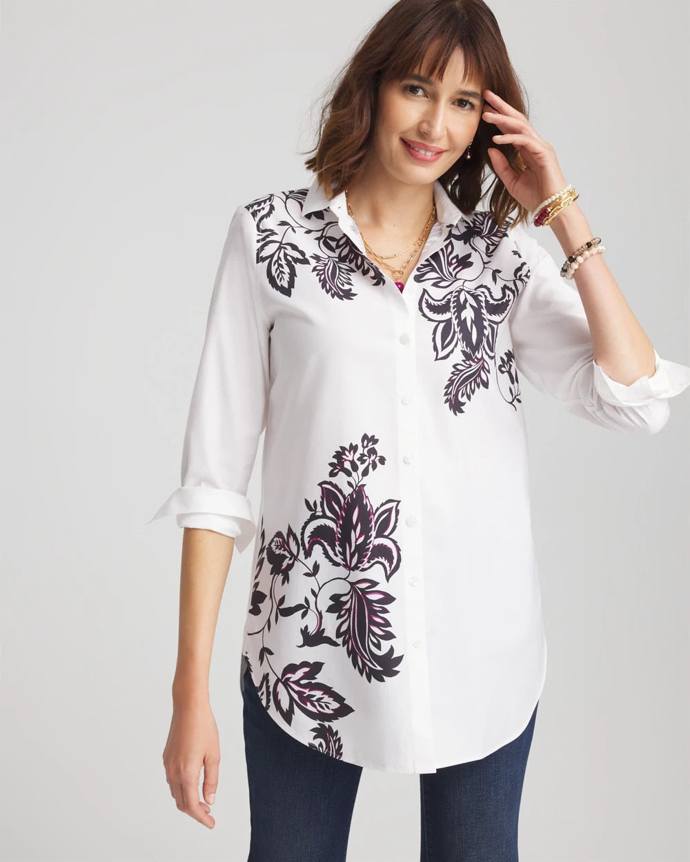 No Iron™ Floral Stretch Tunic - Chico's