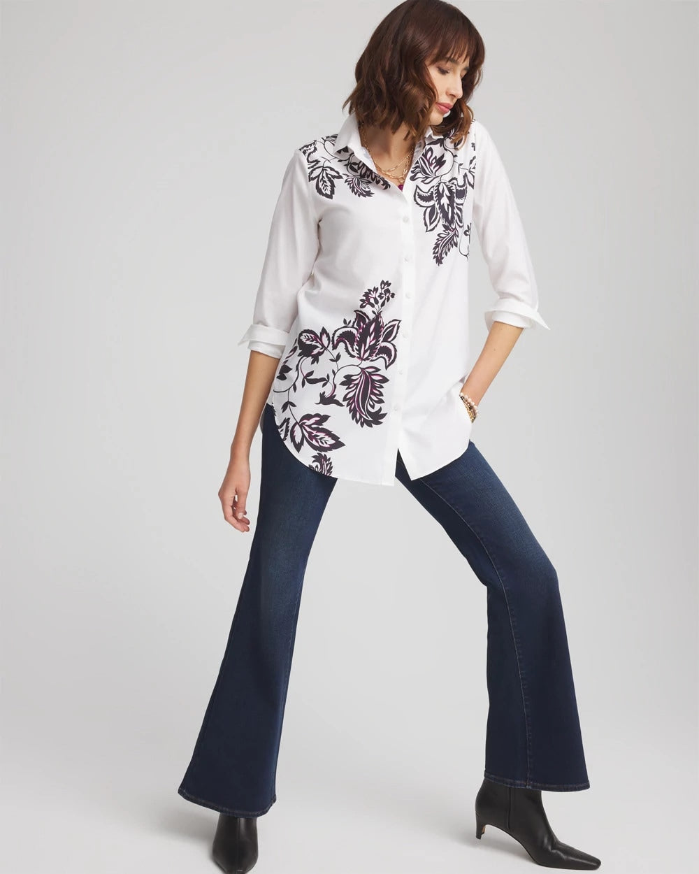 No Iron™ Floral Stretch Tunic - Chico's