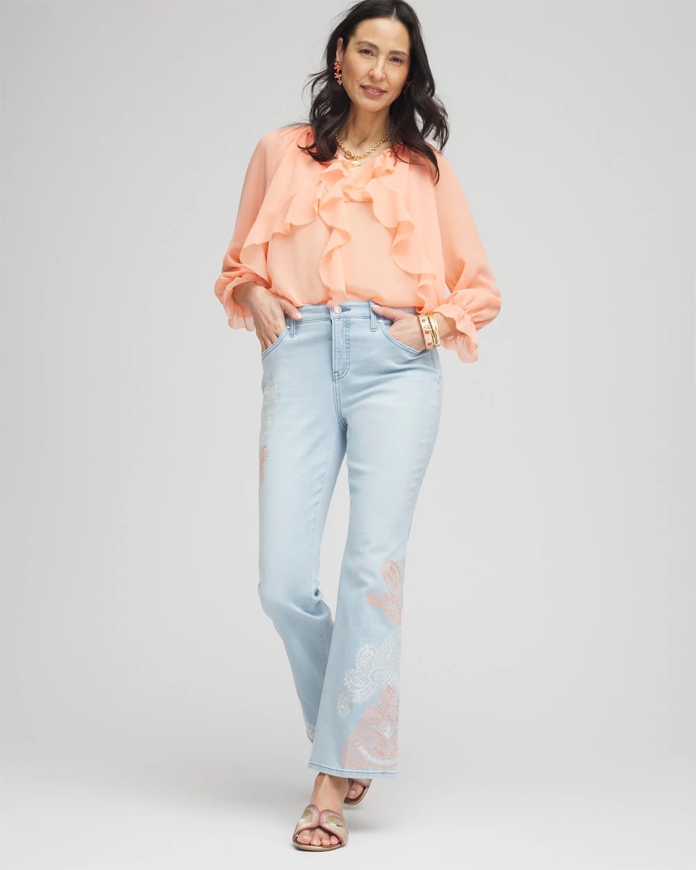 Georgette Sheer Ruffle Blouse - Chico's