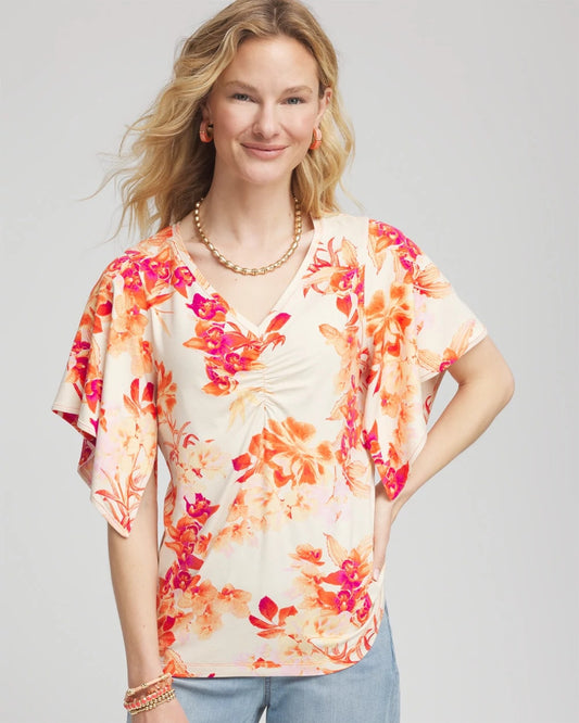 Touch of Cool™ Handkerchief-Sleeve V-Neck Tee - Chico's