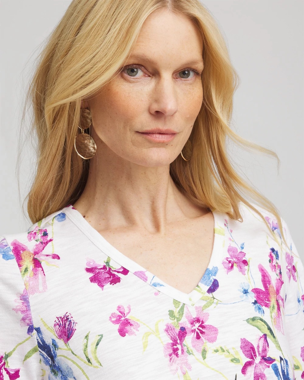 Wildflower Slub V-Neck Tee - Chico's
