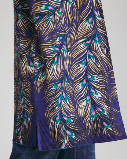 Ella Peacock-Print Cardigan Sweater - Chico's