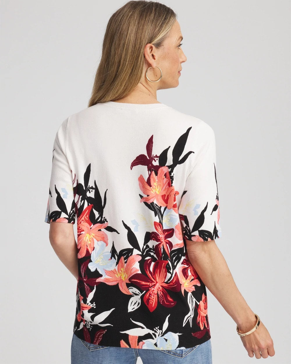 Floral Print Crewneck Sweater - Chico's