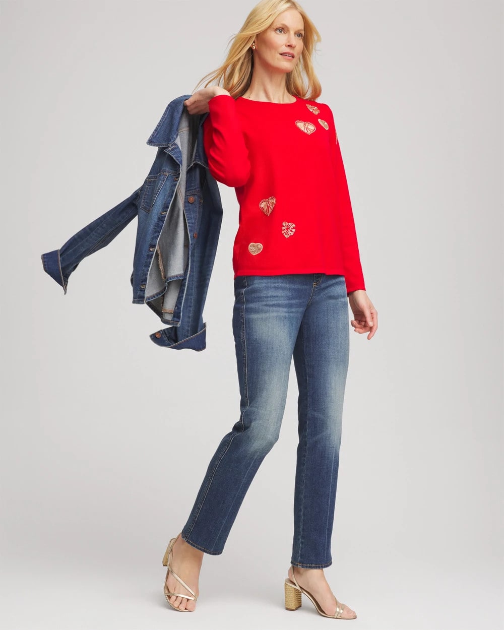 V-Day Embroidered Heart Pullover - Chico's