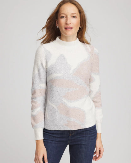 Bloom Metallic Intarsia Pullover Sweater - Chico's