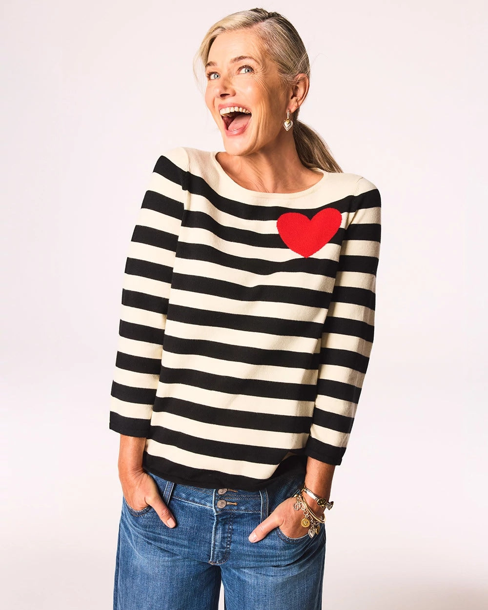 Striped V-Day Pullover - Chico's