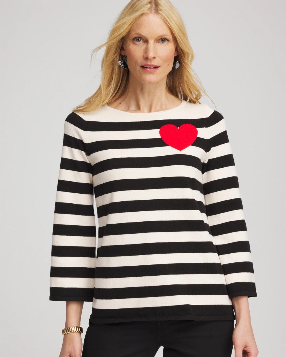 Striped V-Day Pullover - Chico's