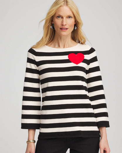 Striped V-Day Pullover - Chico's