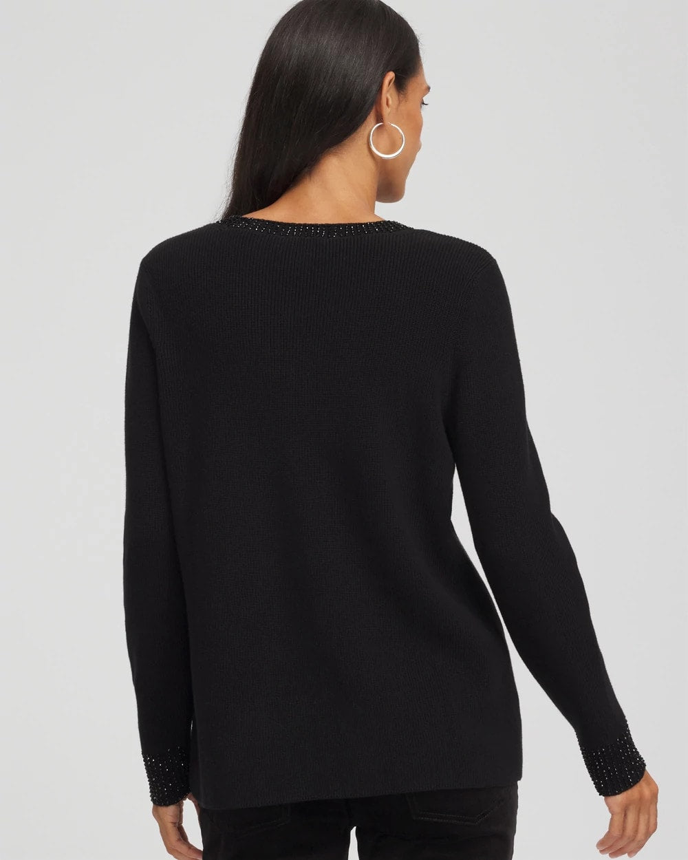 Embellished V-Neck Pullover Sweater - Chico's