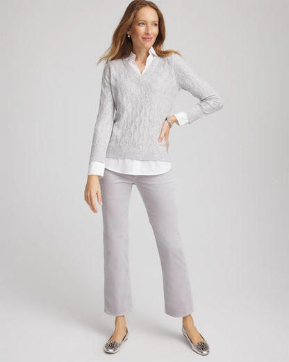 Classic Built-In Shirt Knit Sweater - Chico's