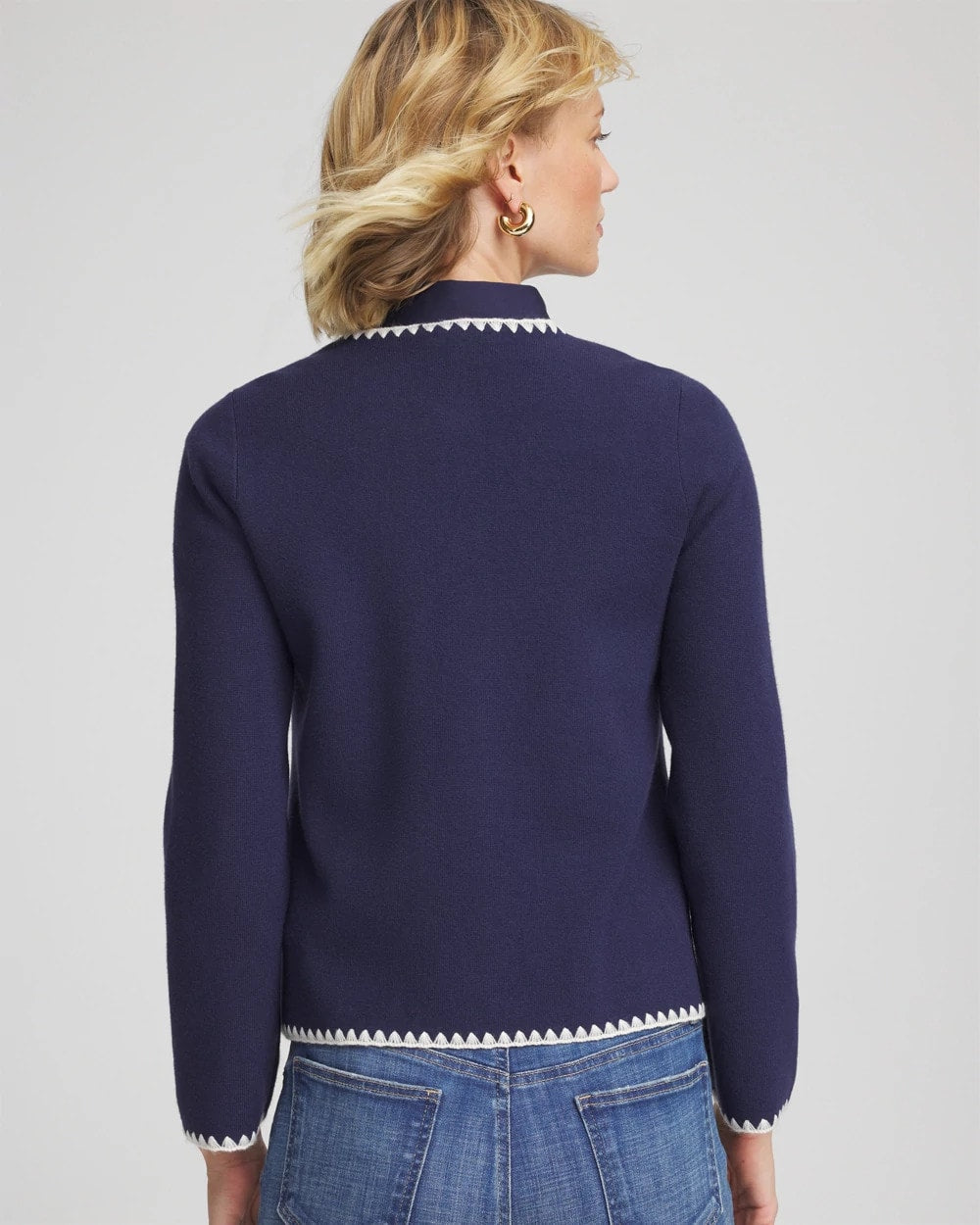 Blanket Stitch Crewneck Cardigan - Chico's