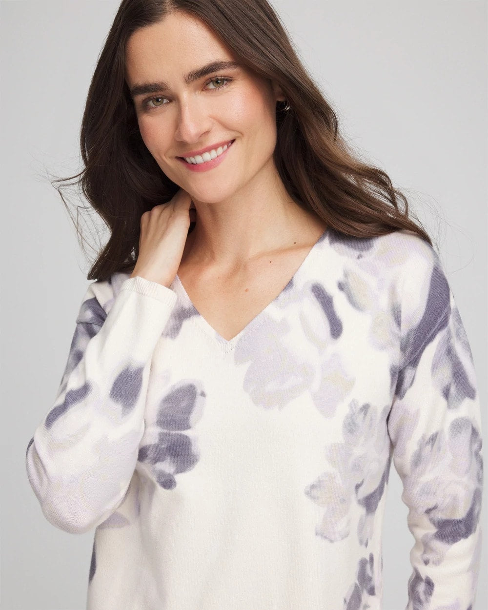 Printed V-Neck Sweater - Chico's