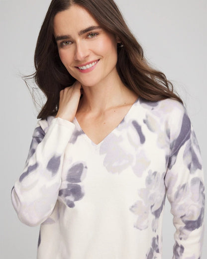 Printed V-Neck Sweater - Chico's
