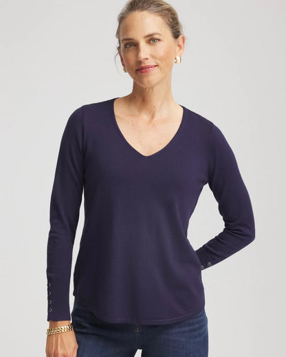 Ella V-Neck Pullover Sweater - Chico's