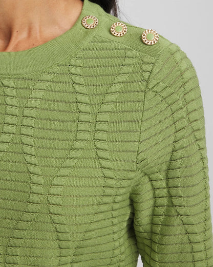 Button Shoulder Crewneck Pullover - Chico's