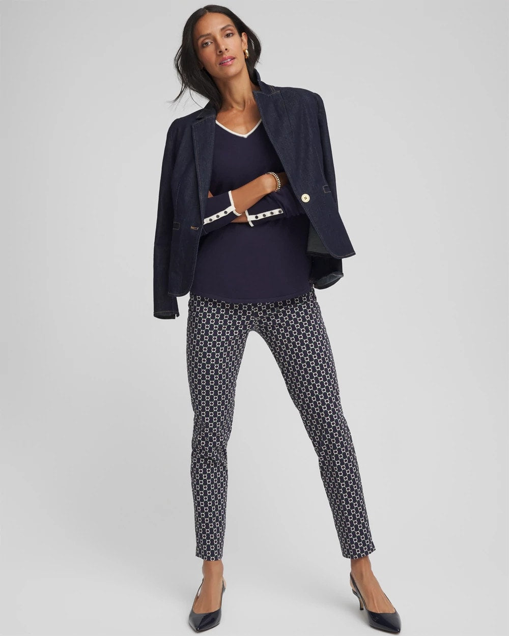 Ella Tipped V-Neck Pullover Sweater - Chico's