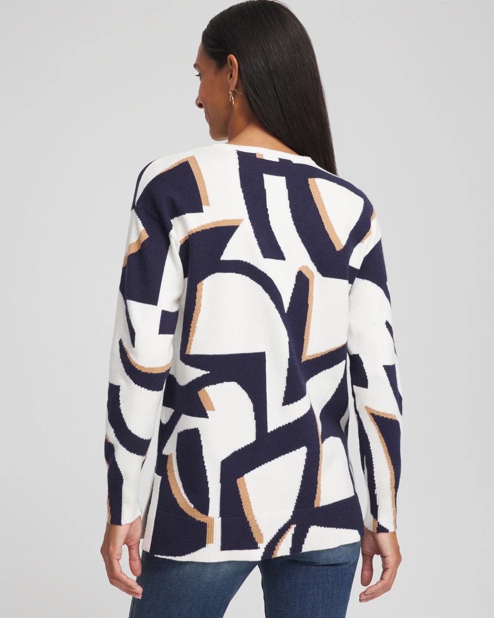 Geo Intarsia V-Neck Tunic - Chico's