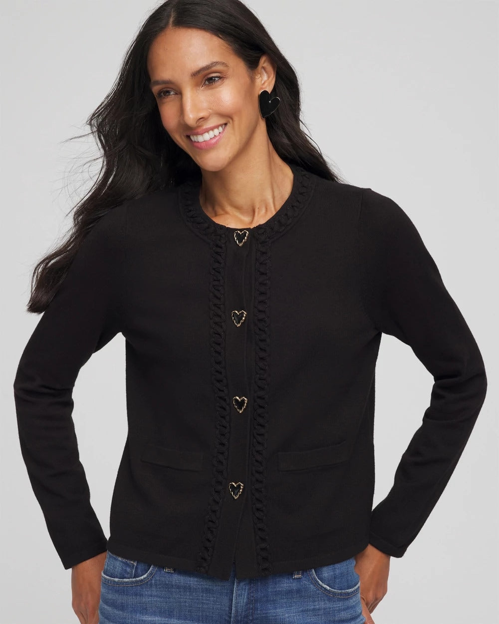 V-Day Embroidered Crewneck Cardigan - Chico's