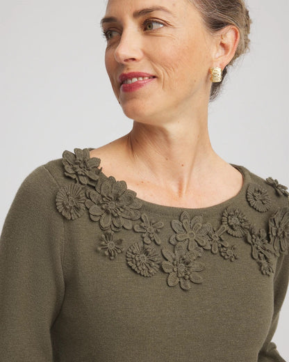 Appliqué Flared-Sleeve Sweater - Chico's