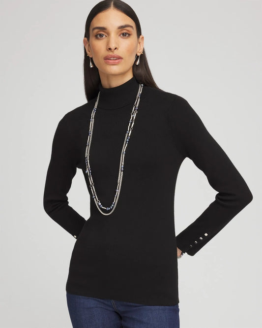 Ella Button Cuff Turtleneck Sweater - Chico's